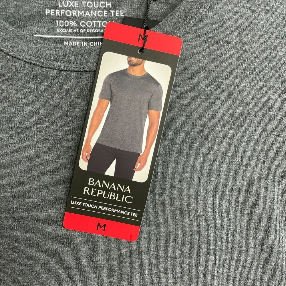 Banana Republic Men's M Luxe Touch Performance Tee Gray N0749
